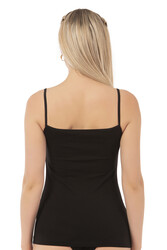 Özkan 22813 Kadın Pamuklu Modal Tül Detaylı İnce Askılı Atlet - Thumbnail