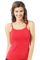 Özkan 23319 Kadın %95 Pamuklu Likralı Süprem Esnek Rahat İnce Askılı Atlet - Thumbnail