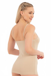 Özkan 23319 Kadın %95 Pamuklu Likralı Süprem Esnek Rahat İnce Askılı Atlet - Thumbnail