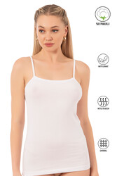 Özkan 23319 Kadın %95 Pamuklu Likralı Süprem Esnek Rahat İnce Askılı Atlet - Thumbnail