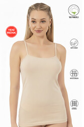 Özkan 23319 Kadın %95 Pamuklu Likralı Süprem Esnek Rahat İnce Askılı Atlet - Thumbnail