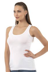 Özkan 23320 Kadın Pamuklu Likralı Süprem Esnek Rahat Kalın Askılı Atlet - Thumbnail