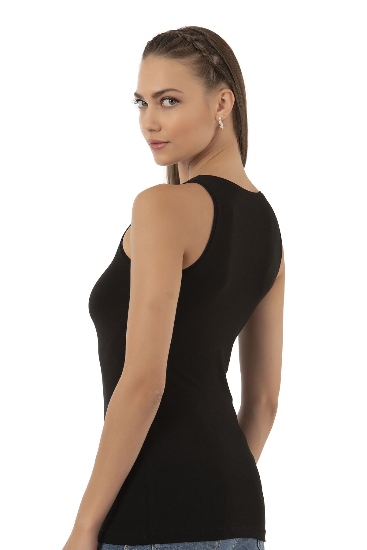 Özkan 23320 Kadın Pamuklu Likralı Süprem Esnek Rahat Kalın Askılı Atlet