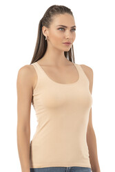 Özkan 23320 Kadın Pamuklu Likralı Süprem Esnek Rahat Kalın Askılı Atlet - Thumbnail