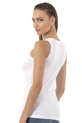 Özkan 23320 Kadın Pamuklu Likralı Süprem Esnek Rahat Kalın Askılı Atlet - Thumbnail