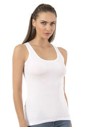 Özkan 23320 Kadın Pamuklu Likralı Süprem Esnek Rahat Kalın Askılı Atlet - Thumbnail