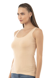 Özkan 23320 Kadın Pamuklu Likralı Süprem Esnek Rahat Kalın Askılı Atlet - Thumbnail