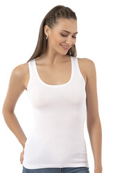 Özkan 23320 Kadın Pamuklu Likralı Süprem Esnek Rahat Kalın Askılı Atlet - Thumbnail