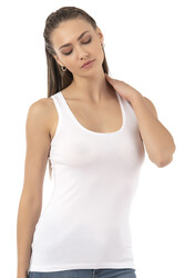 Özkan 23320 Kadın Pamuklu Likralı Süprem Esnek Rahat Kalın Askılı Atlet - Thumbnail