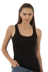 Özkan 23320 Kadın Pamuklu Likralı Süprem Esnek Rahat Kalın Askılı Atlet - Thumbnail