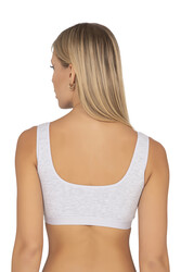 Özkan 27407 Kadın Pamuklu Likralı Çıkarılabilir Pedli Balensiz Süprem Kumaş Rahat Kalın Askılı Sütyen Büstiyer - Thumbnail