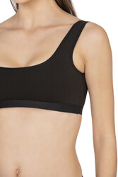 Özkan 27407 Kadın Pamuklu Likralı Çıkarılabilir Pedli Balensiz Süprem Kumaş Rahat Kalın Askılı Sütyen Büstiyer - Thumbnail