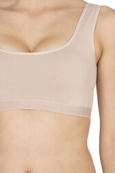 Özkan 27407 Kadın Pamuklu Likralı Çıkarılabilir Pedli Balensiz Süprem Kumaş Rahat Kalın Askılı Sütyen Büstiyer - Thumbnail