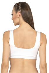 Özkan 27407 Kadın Pamuklu Likralı Çıkarılabilir Pedli Balensiz Süprem Kumaş Rahat Kalın Askılı Sütyen Büstiyer - Thumbnail