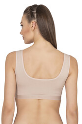 Özkan 27407 Kadın Pamuklu Likralı Çıkarılabilir Pedli Balensiz Süprem Kumaş Rahat Kalın Askılı Sütyen Büstiyer - Thumbnail