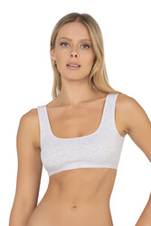 Özkan 27407 Kadın Pamuklu Likralı Çıkarılabilir Pedli Balensiz Süprem Kumaş Rahat Kalın Askılı Sütyen Büstiyer - Thumbnail