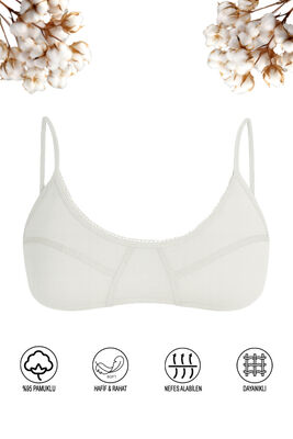 Özkan Underwear - Özkan 40413 Kız Çocuk %95 Pamuklu Kapsız Balensiz Pedsiz Alıştırma Sütyeni İnce Askılı Esnek Rahat Yarım Atlet Büstiyer