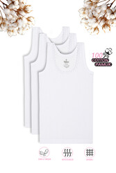 Özkan 0800 3'lü Paket Kız Çocuk %100 Pamuklu Ribana Esnek Rahat Yakası Çiçek Desenli Kalın Askılı Atlet - Thumbnail