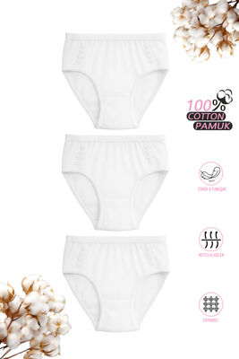 Özkan Underwear - Özkan 0825 3'lü Paket Kız Çocuk %100 Pamuklu Ribana Esnek Rahat Papatyalı Külot