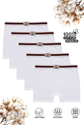 Özkan Underwear - Özkan 0711 5'li Paket Erkek Çocuk %100 Pamuklu Esnek Yumuşak Boxer Şort