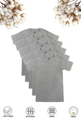 Özkan 0706 5'li Paket Erkek Çocuk %100 Pamuklu Ribana Fanila Esnek Rahat Yarım Kol Kapalı Yaka T-shirt - Thumbnail