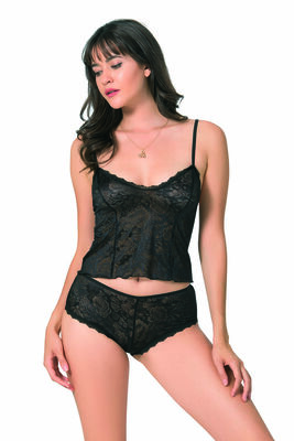 Primoda - Primoda 9052 İnce Askılı Saten Babydoll Şortlu Takım (1)